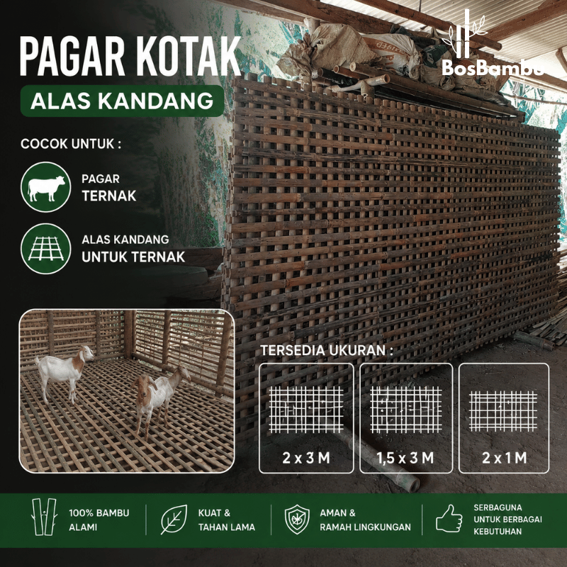 Pagar Kotak Bambu - Produk BosBambu